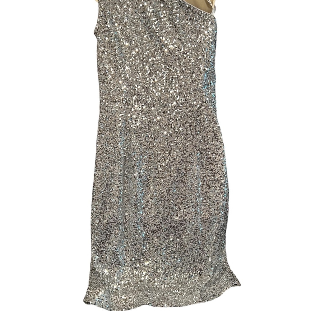 Calvin Klein Silver Completely Sequins Dress In E… - image 8
